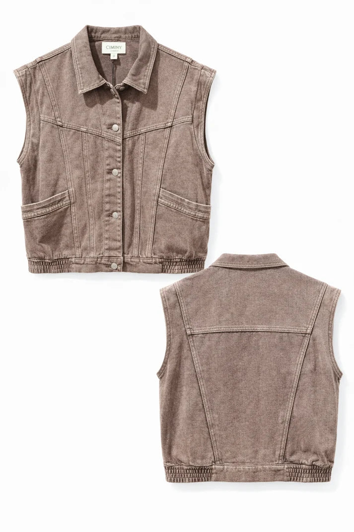 Gilet Clarence Denim Choco