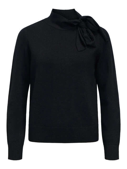 Pull col roulé Thess Noir à paillettes