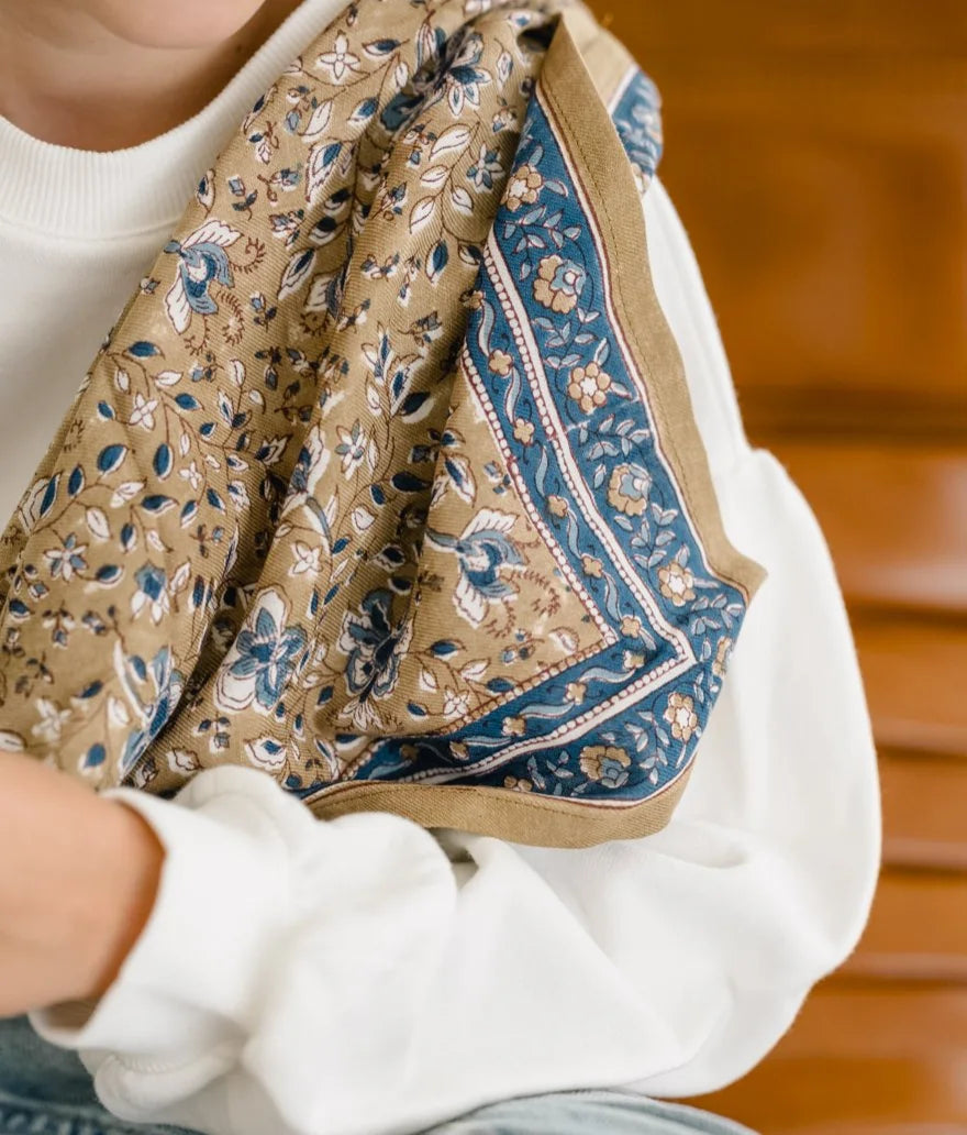 Petit foulard Folk Bronze