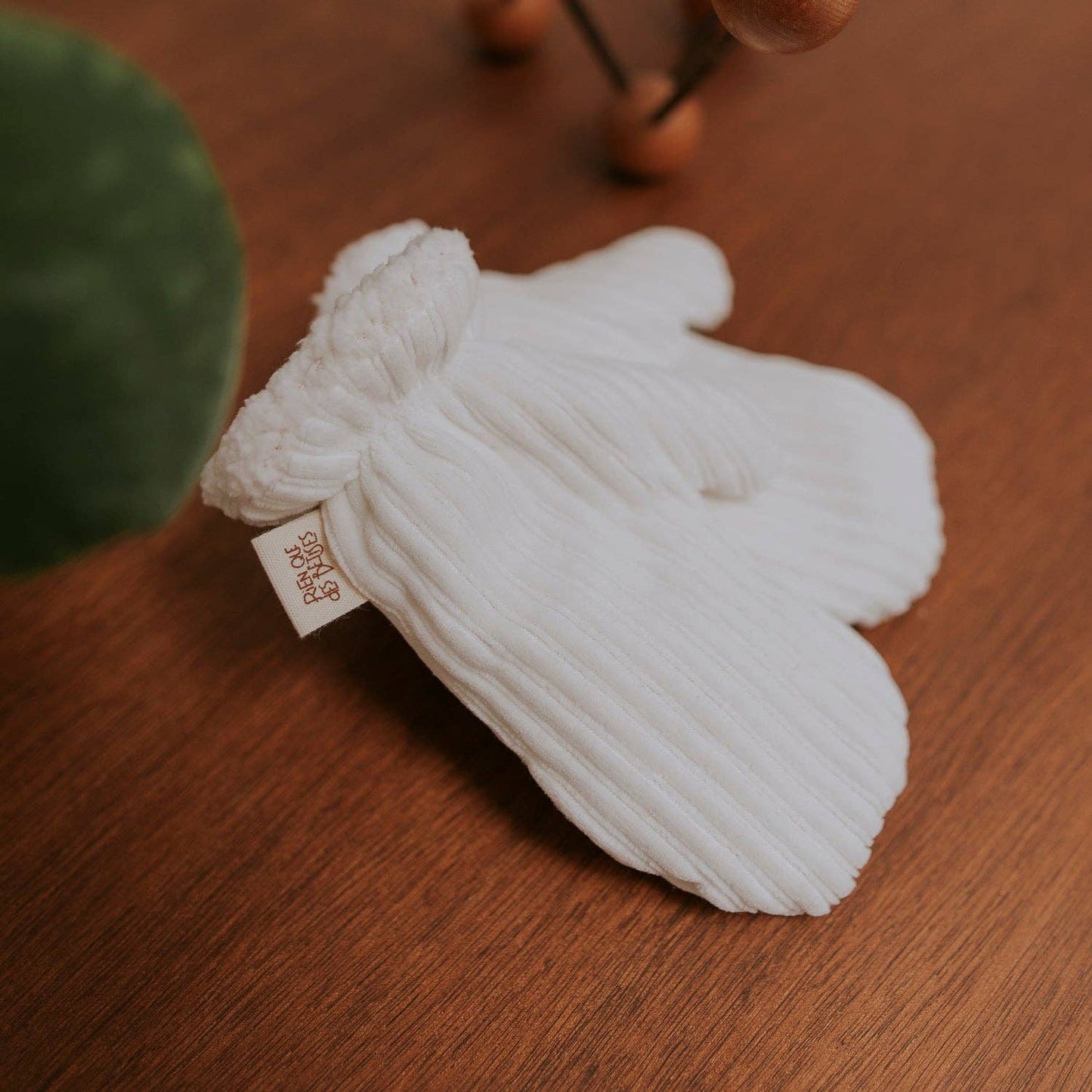 Moufles velours Ecru