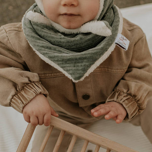 Cache-cou velours kaki