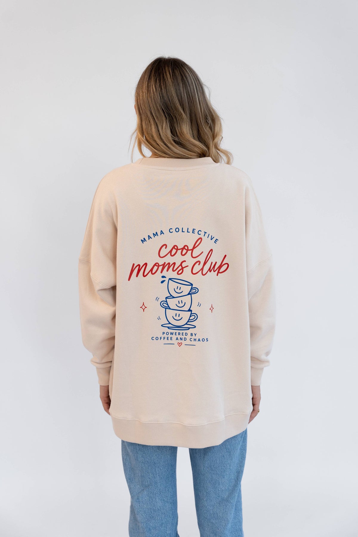 Sweat-shirt adulte beige Cool Moms Club