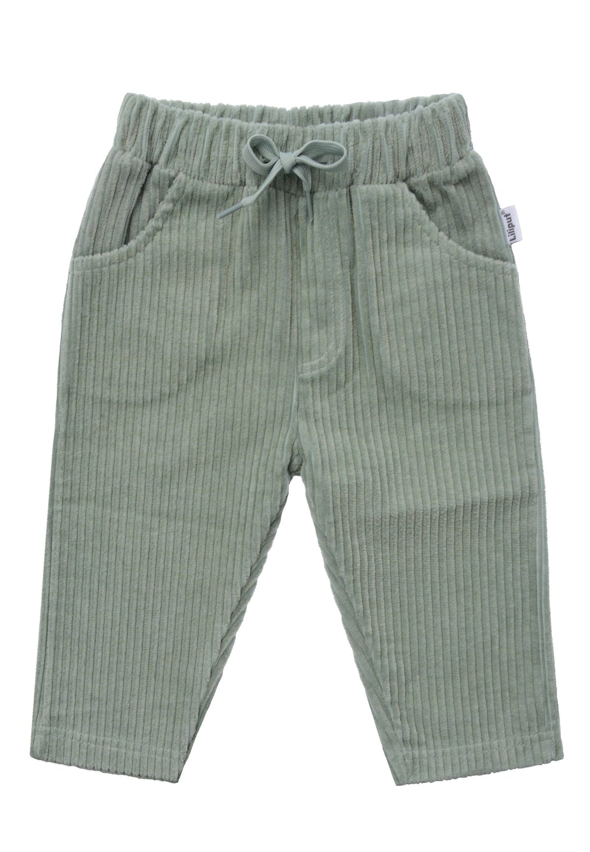 Pantalon en velours côtelé avec grandes poches couleur roseau