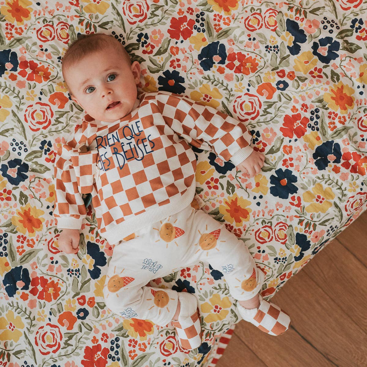 Sweat-shirt damier camel