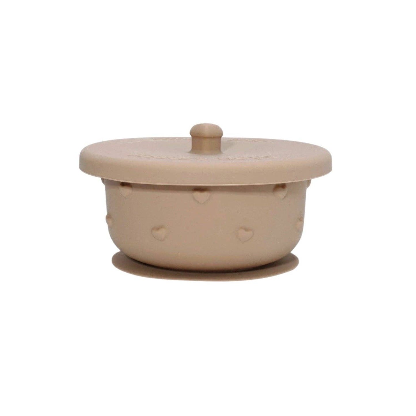 Bol en silicone Ina avec ventouse et couvercle hermétique Taupe