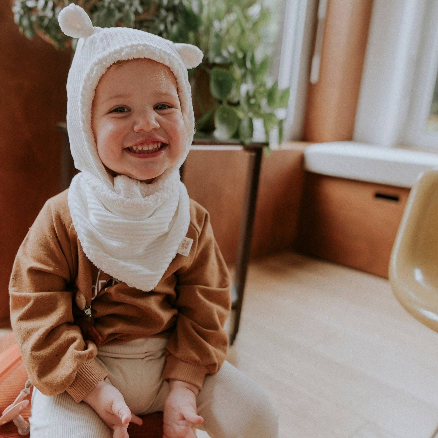 Cache-cou velours écru