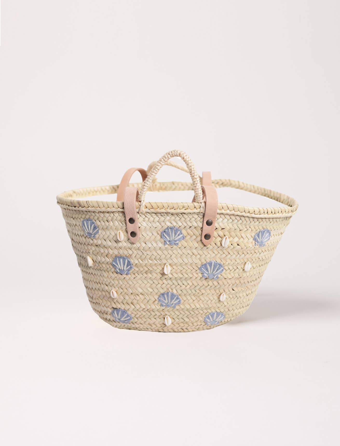 PANIER BRODÉ SHELL BLEU