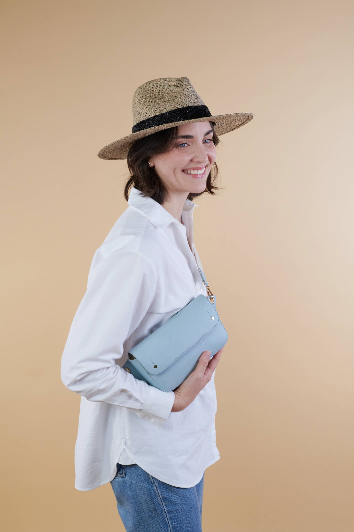 SAC BANANE CUIR RECYCLÉ AZUR EMILIE