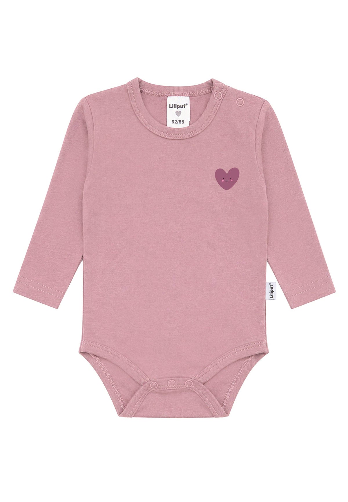 Body Liliput manches longues «Smiley cœur» bois de rose