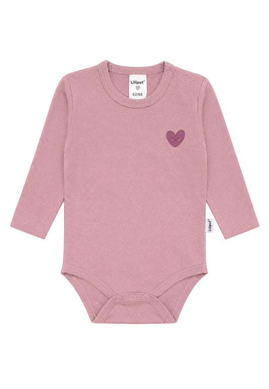 Body Liliput manches longues «Smiley cœur» bois de rose