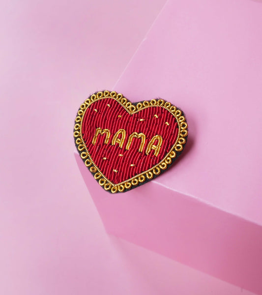 Broche Mama - Broderie Fait Main Cannetille
