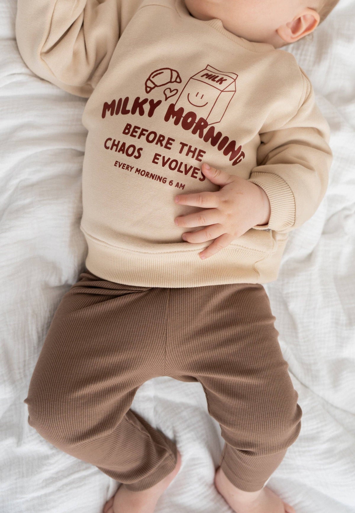 Sweatshirt beige Milky Morning édition Mini and Me