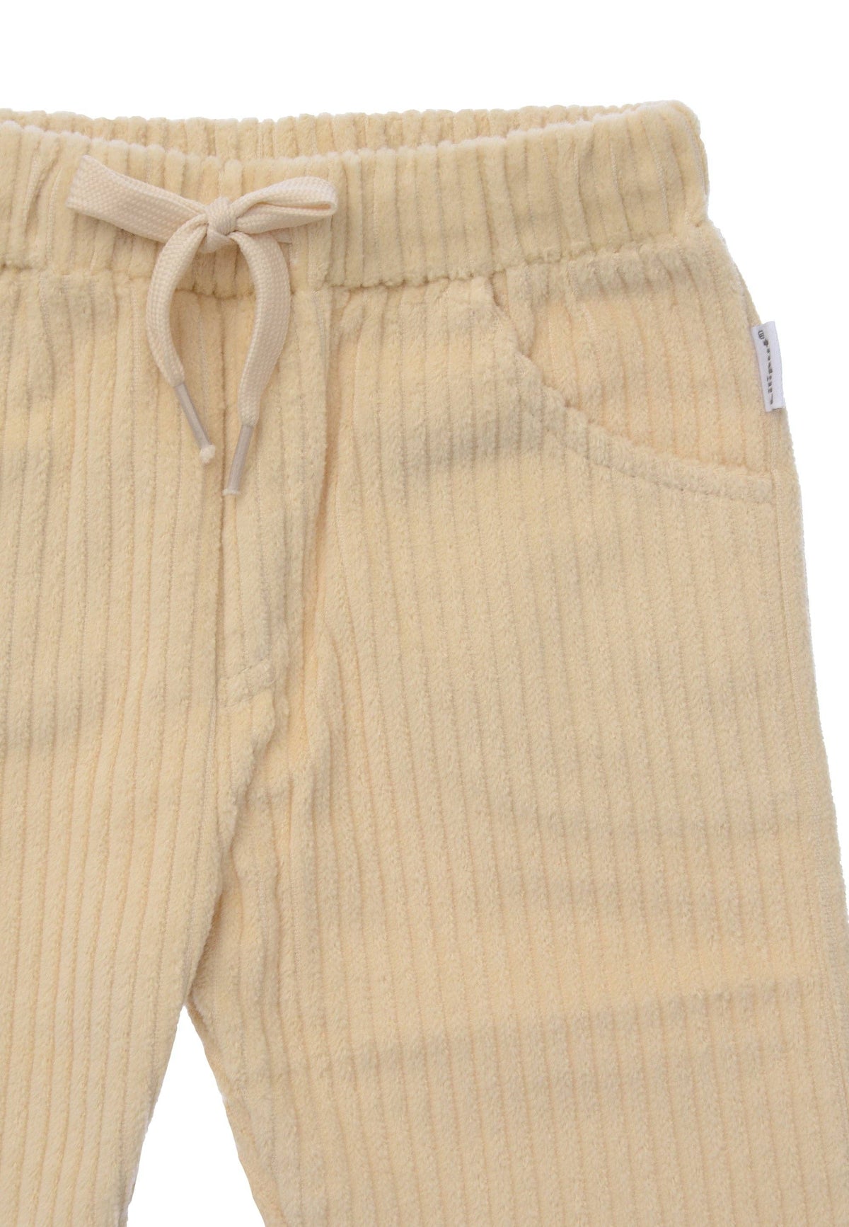 Pantalon en velours côtelé beige avec grandes poches