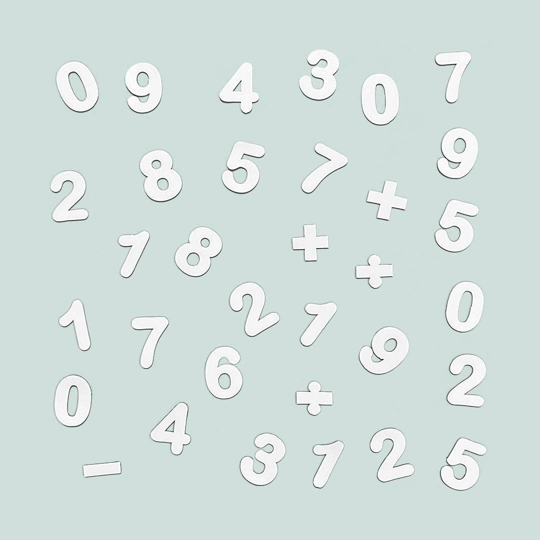 Chiffres magnétiques blancs - lot de 100 magnets