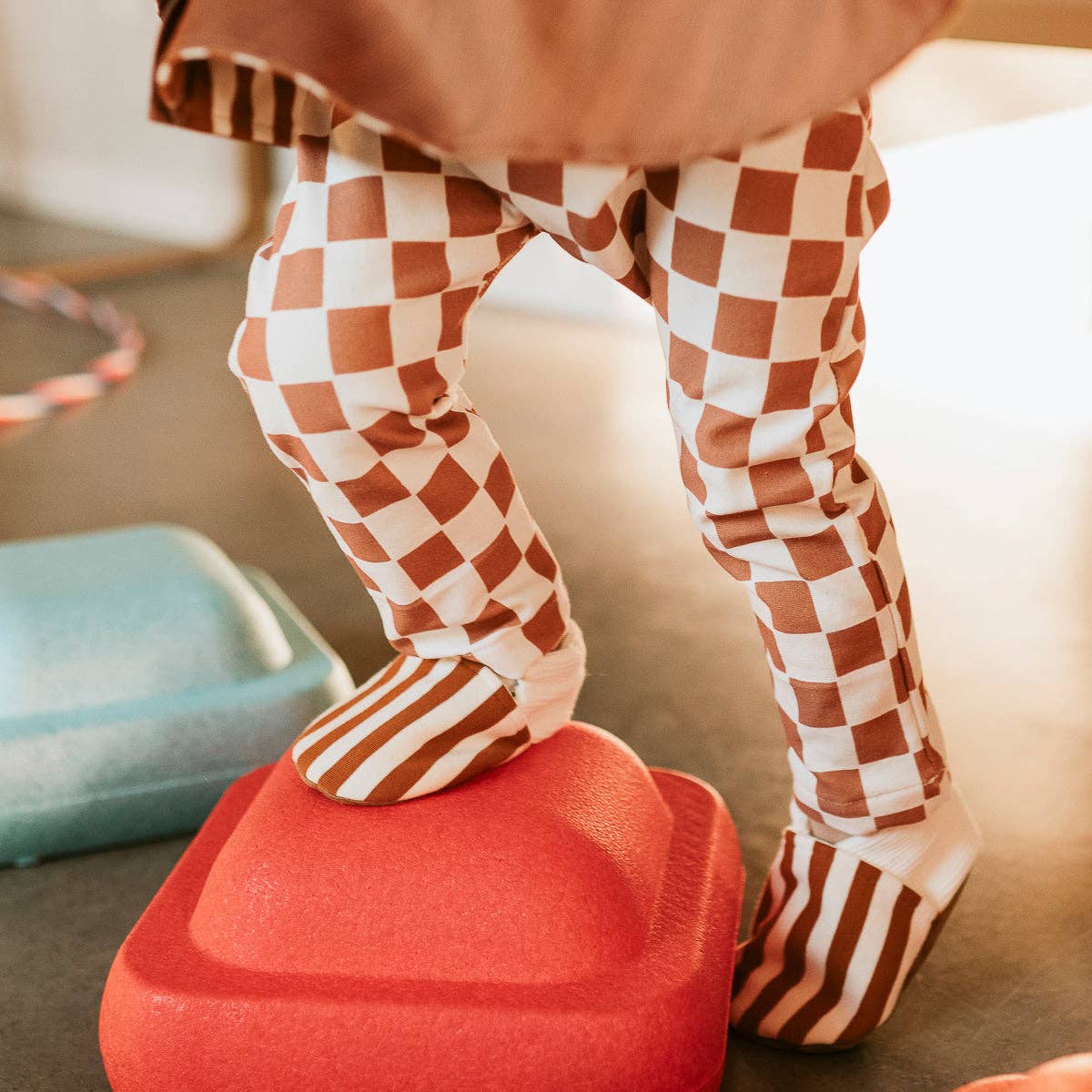 Legging damier camel