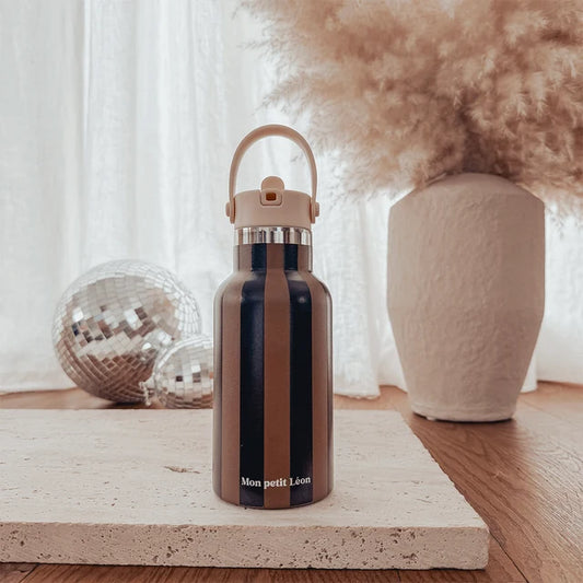 Gourde isotherme 350ml rayures marron et noir