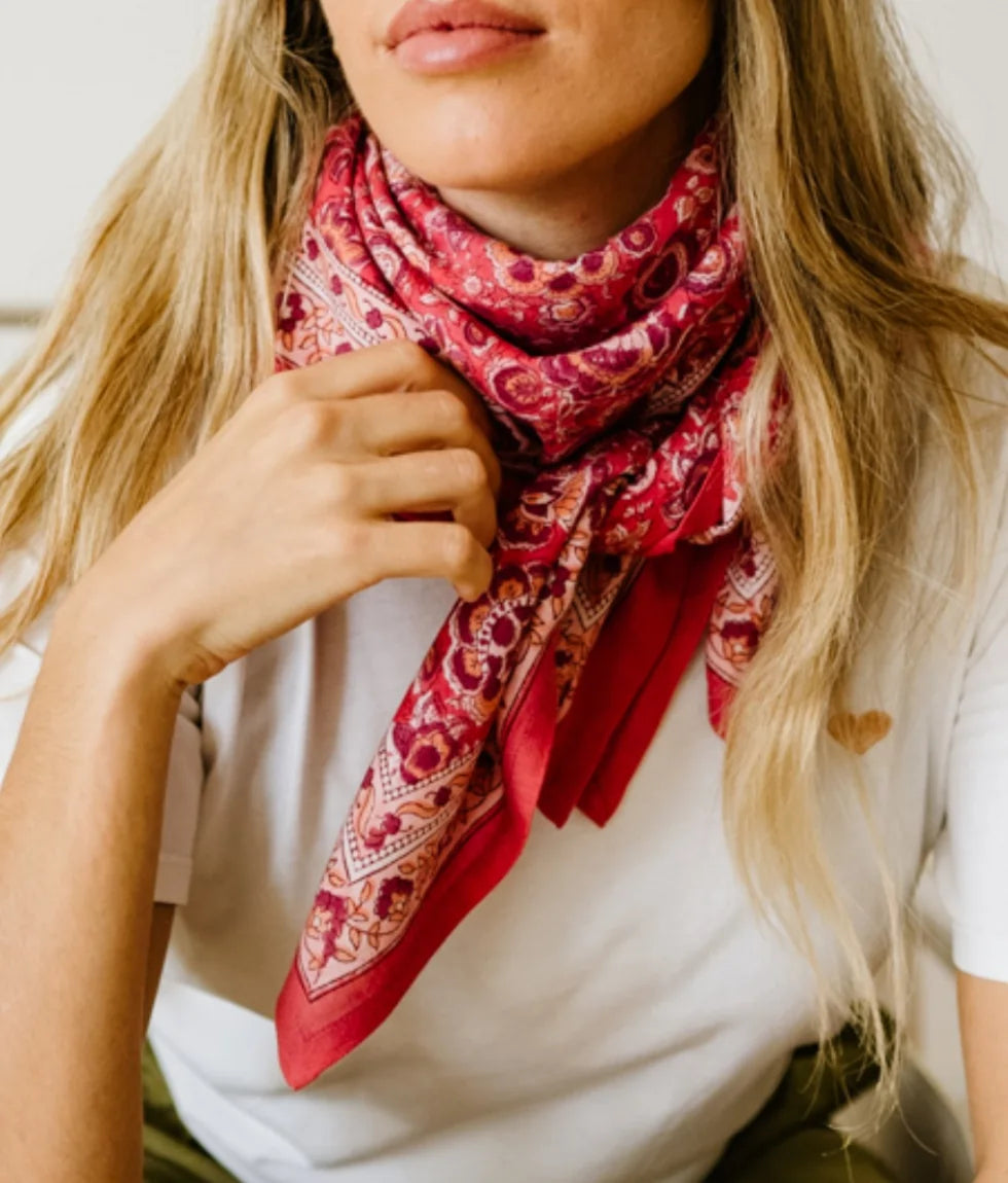 Grand foulard - Garda Framboise