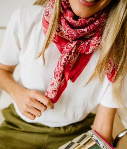 Grand foulard - Garda Framboise