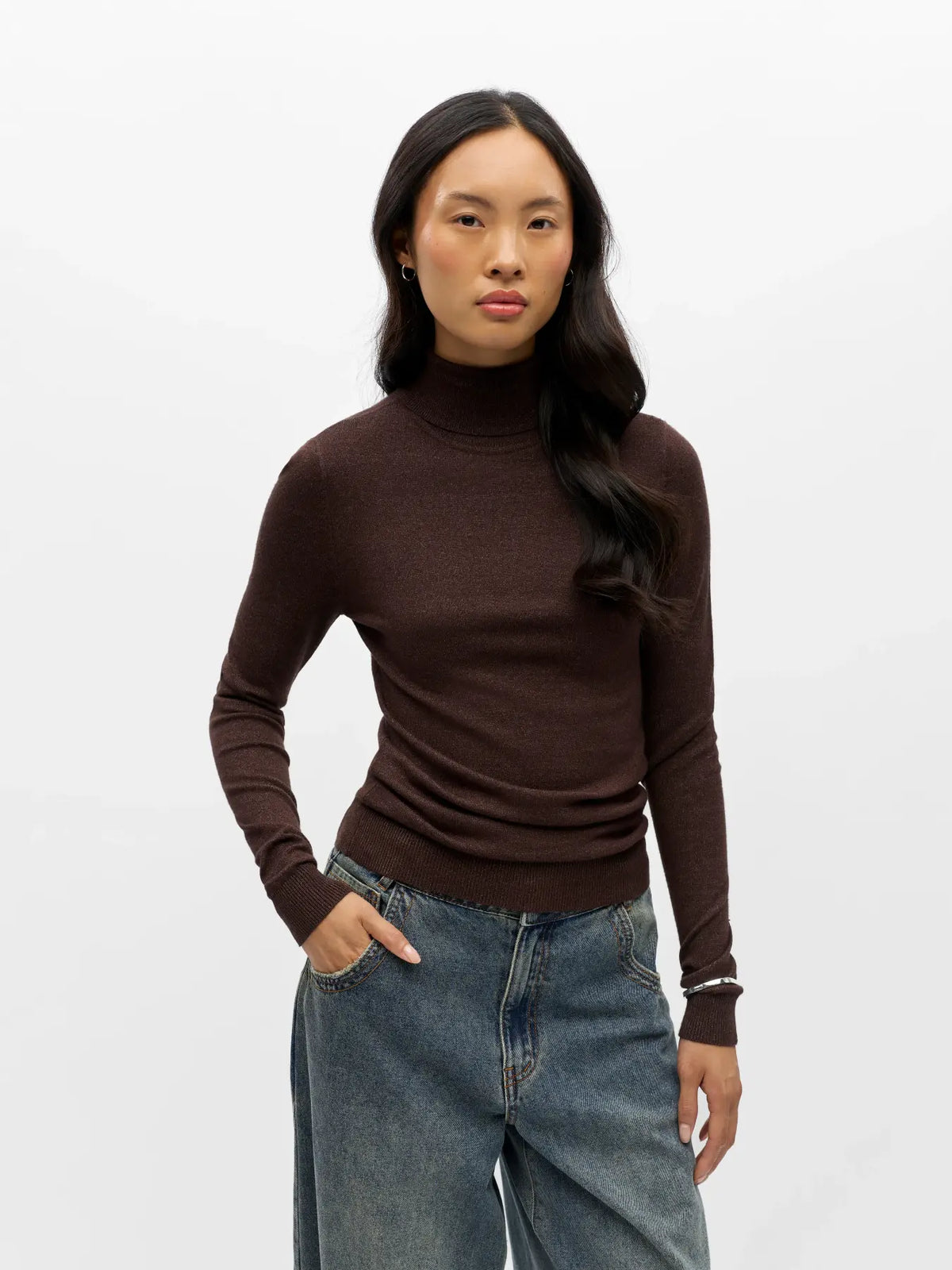 Pull col roulé Thess Seal Brown
