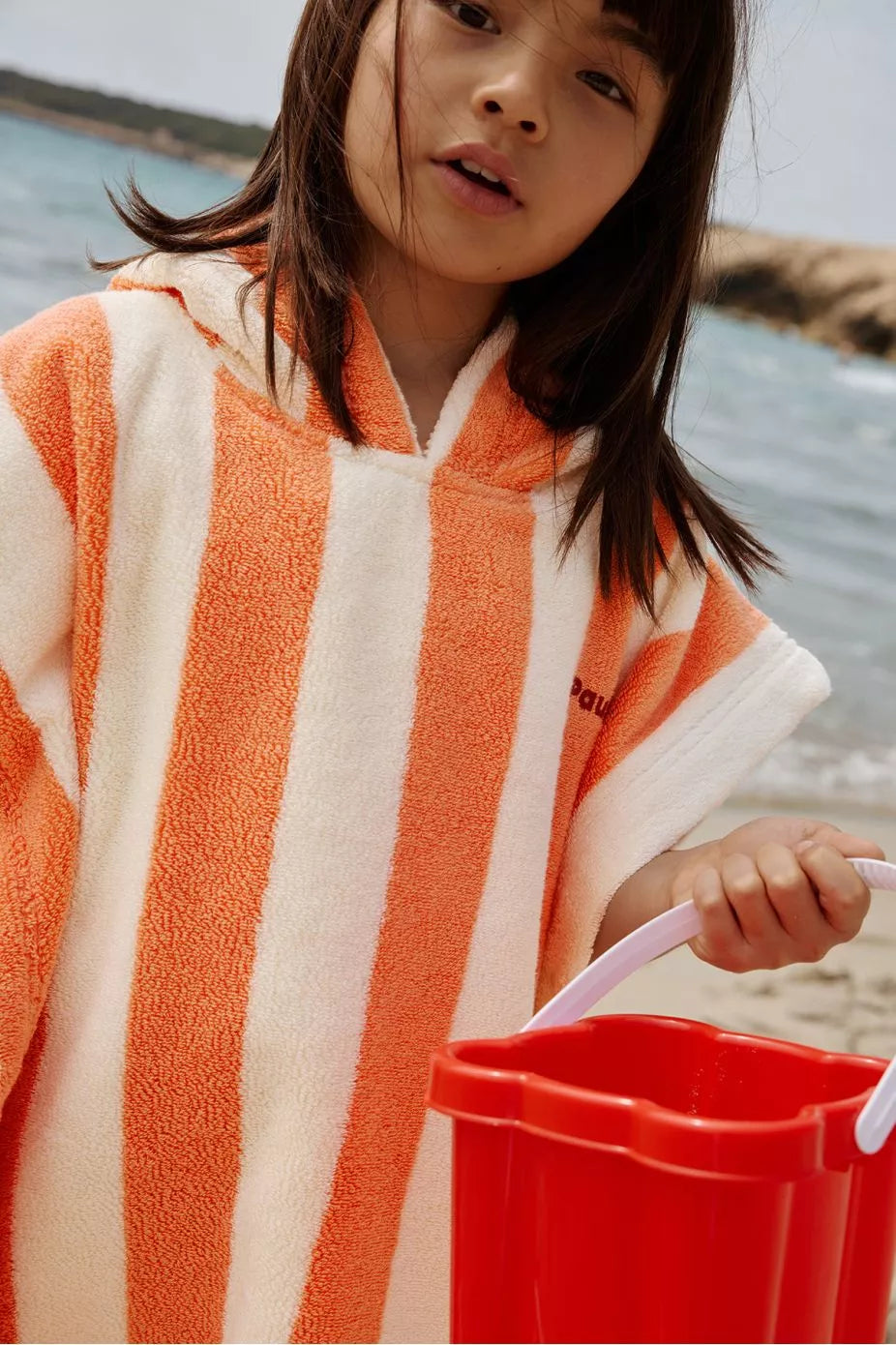 Léo le Poncho rayé Sorbet