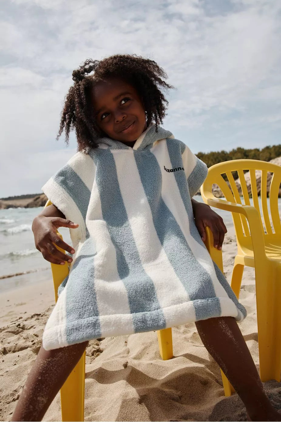 Léo le Poncho rayé Ciel