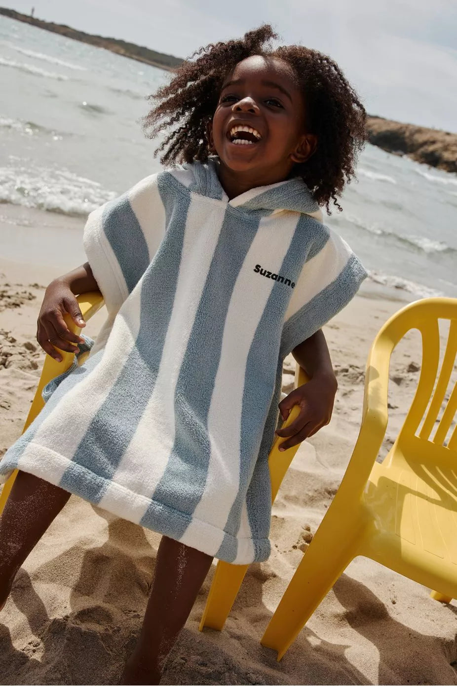 Léo le Poncho rayé Ciel