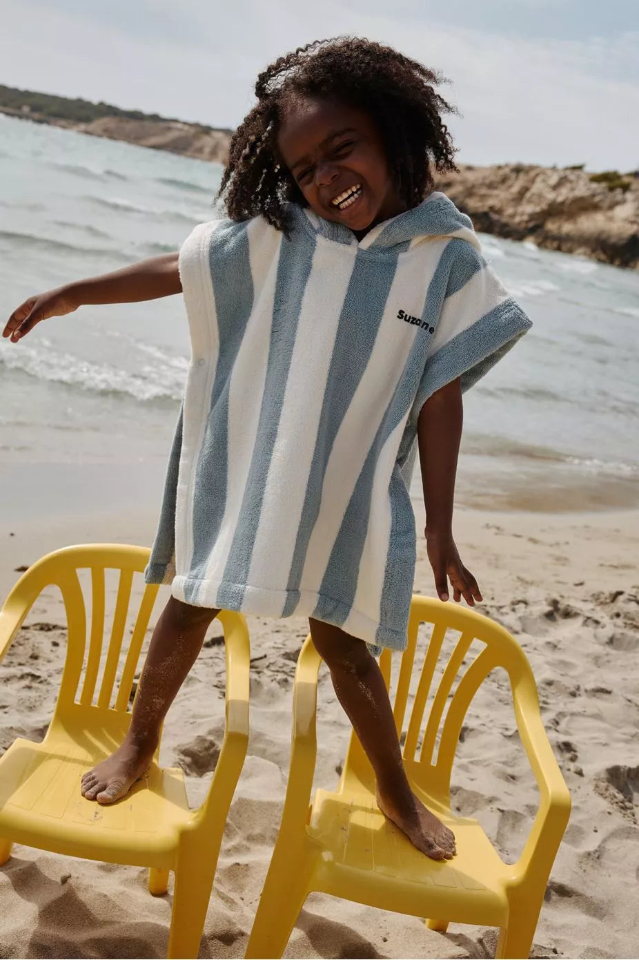 Léo le Poncho rayé Ciel