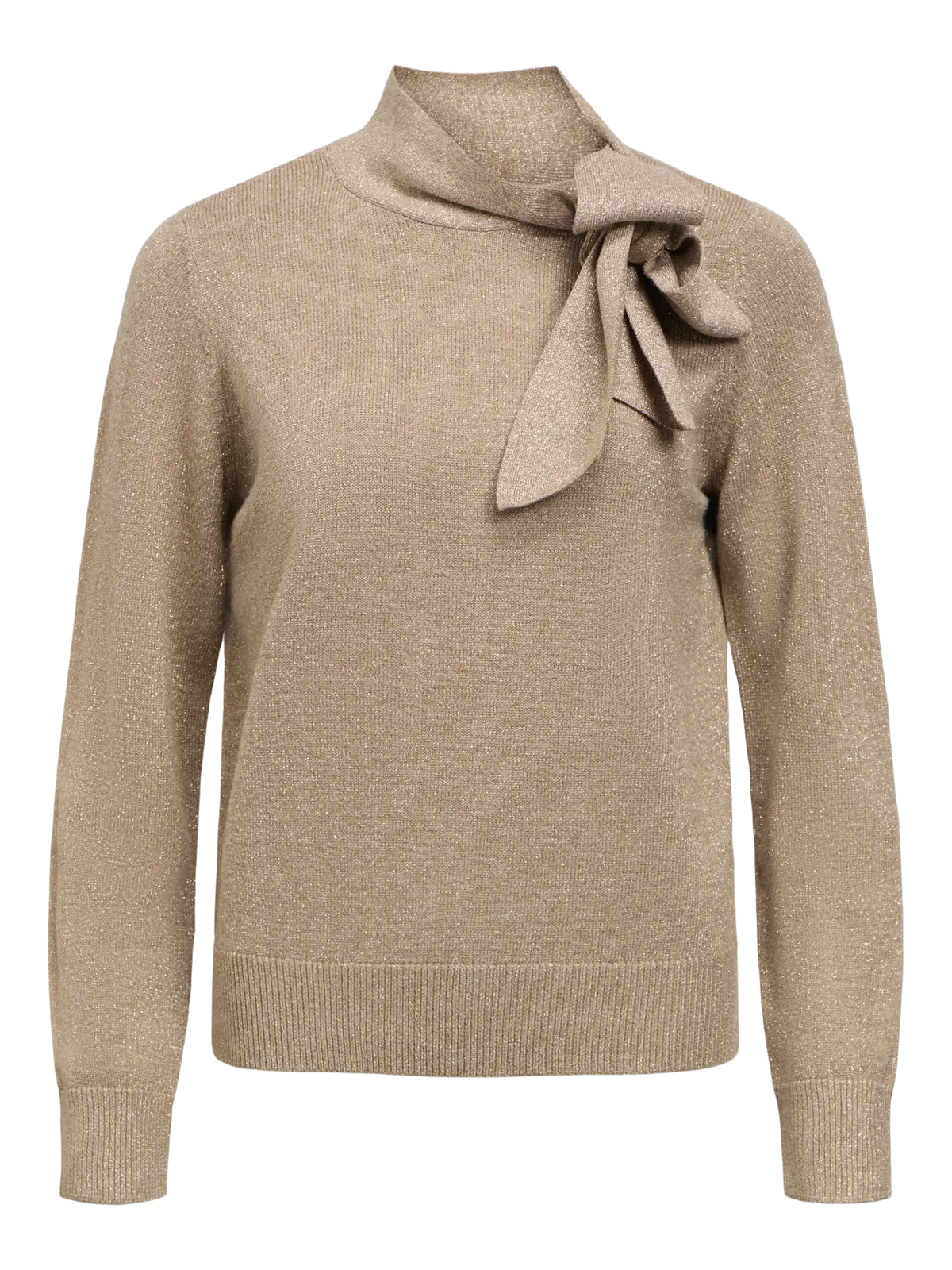 Pull col roulé Thess Taupe à paillettes
