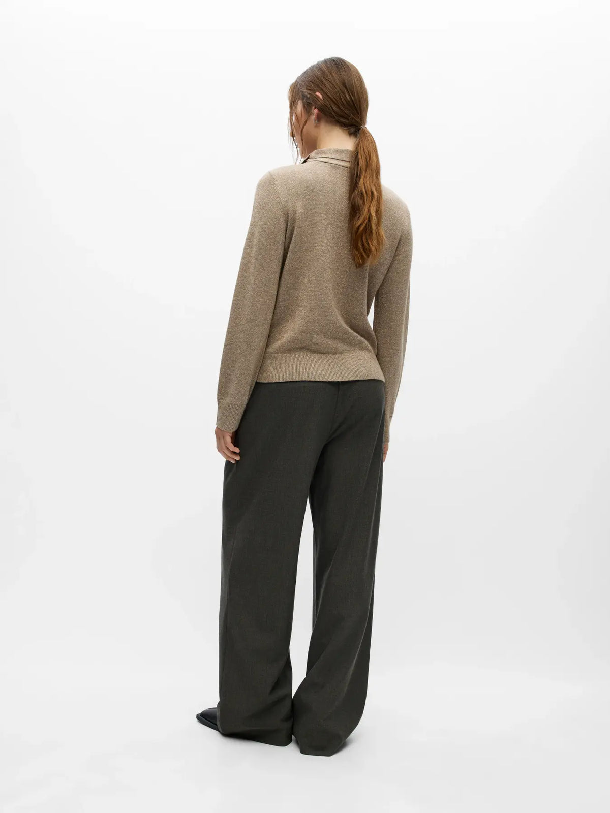 Pull col roulé Thess Taupe à paillettes