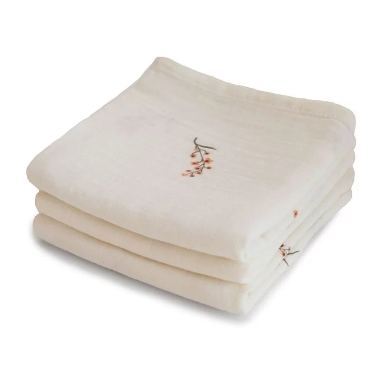 Lot de 3 langes BIO Flowers