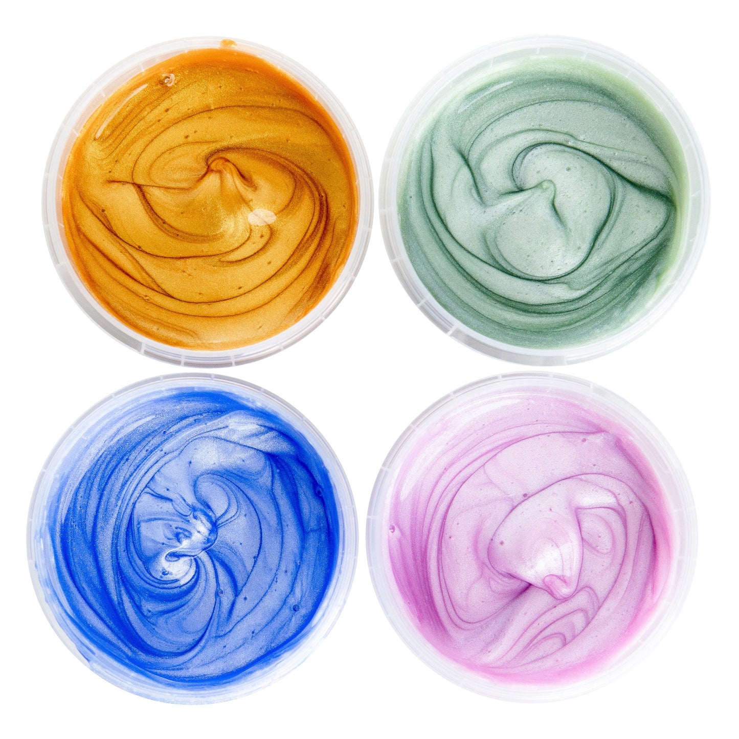 4 pots de peinture doigts CRISTAL- coffret Mika