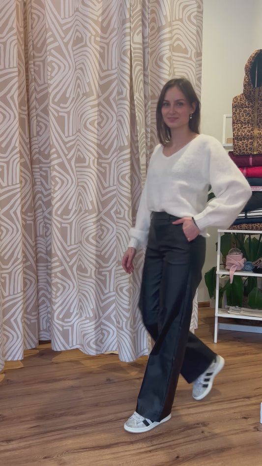 Pantalon similicuir noir OBJMELBA