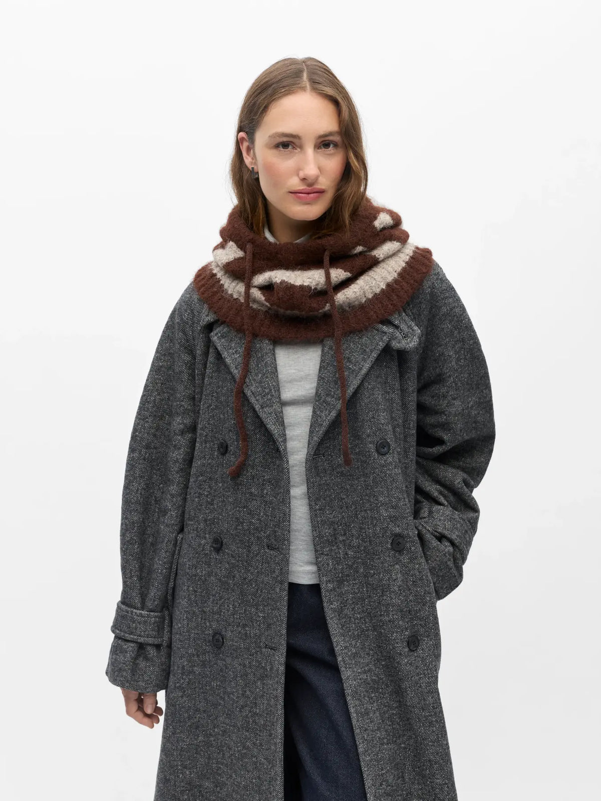 Cagoule Milu Rayé marron