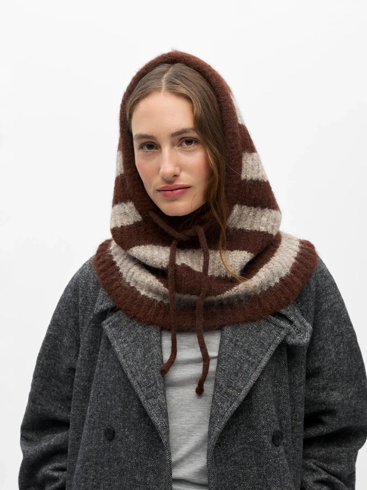 Cagoule Milu Rayé marron