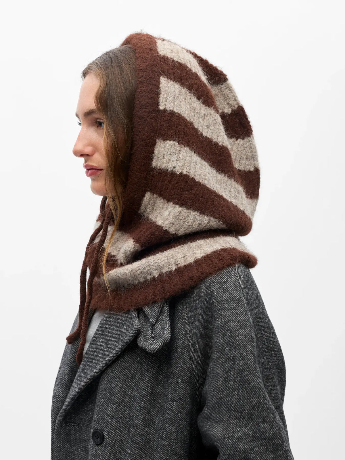 Cagoule Milu Rayé marron