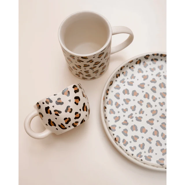 Tasse à café céramique léopard coeur