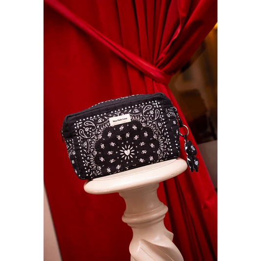 Trousse de toilette coton matelassé - Bandana Noir