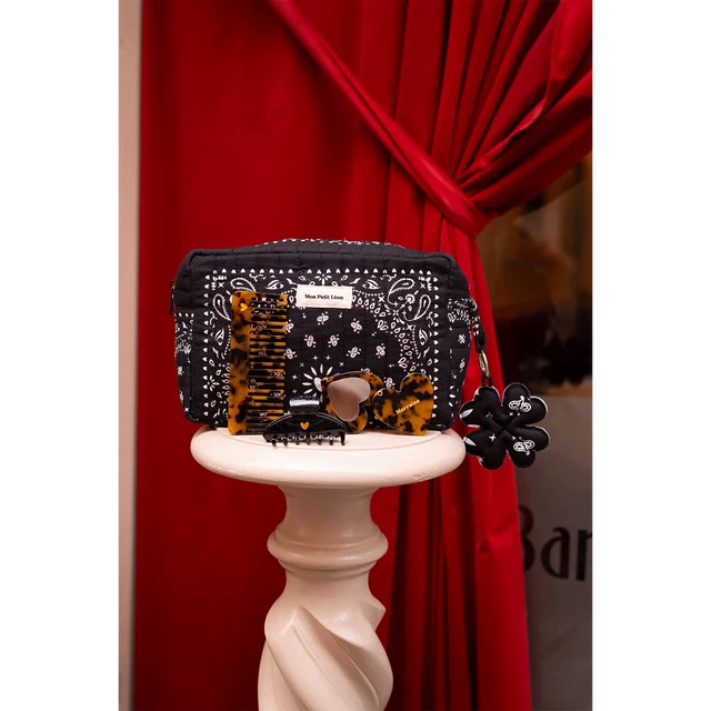 Trousse de toilette coton matelassé - Bandana Noir